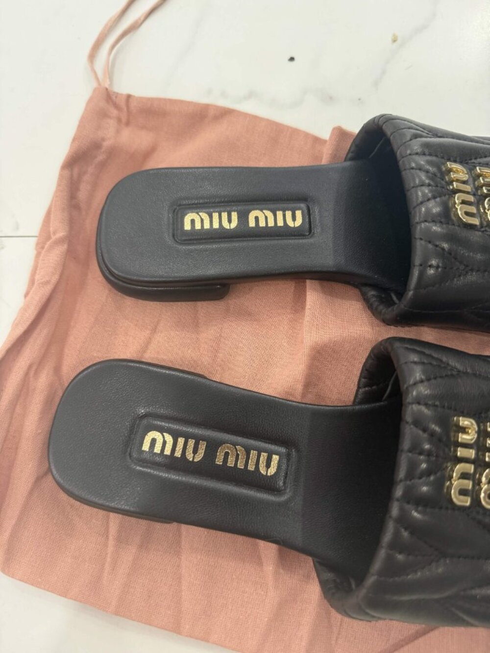 miu miu matelassé nappa leather slides Size 37, 38, 39 - Picture 3 of 4